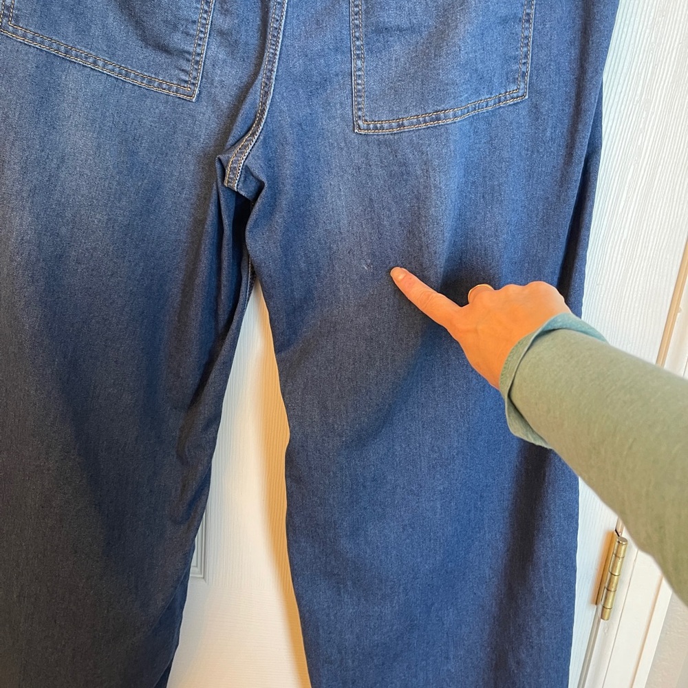 Project Indigo Wide Leg Utility Patch‎ Pocket Denim Jeans XL Dark Wash - Picture 15 of 15